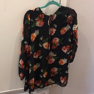 Mini floral dress with scoop back